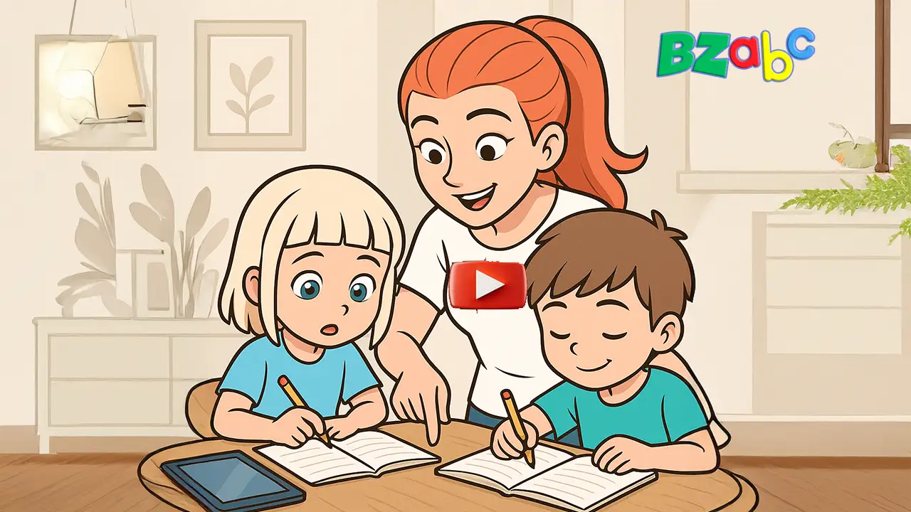 Parent and child doing homework